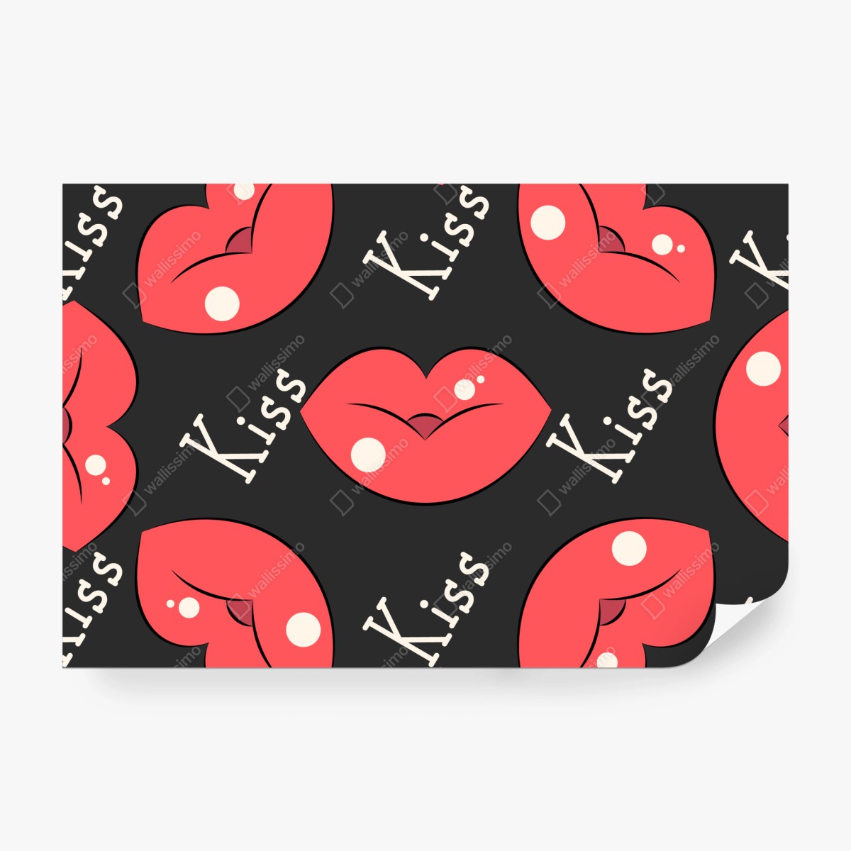 Fototapeta zabawny wzór różowych ust – Wallissimo® Fototapeta zabawny wzór różowych ust – Wallissimo®