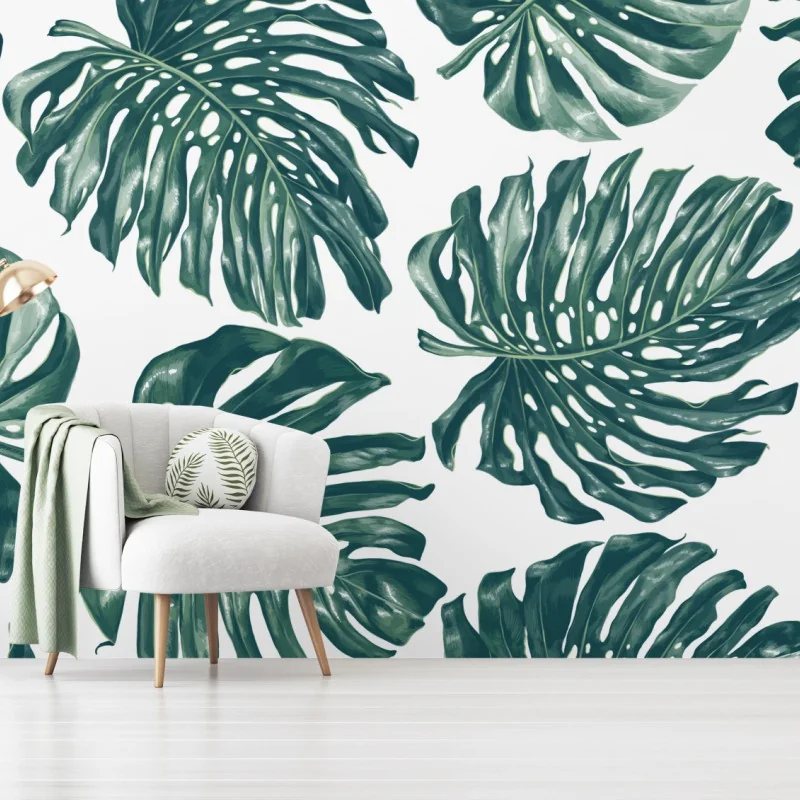 Fototapeta wzór botaniczny liści monstery – Wallissimo®