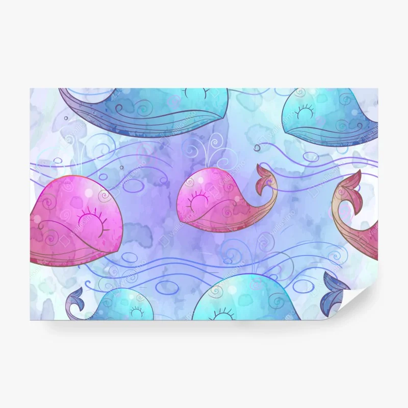 Fototapeta uroczy pastelowy wzór z lamami – Wallissimo®