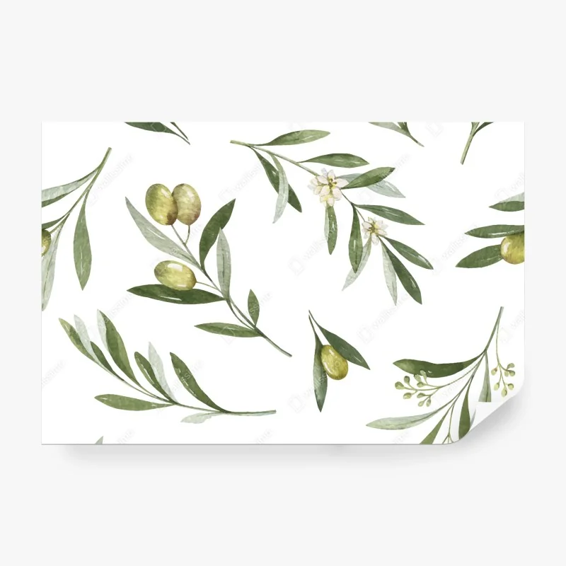 Fototapeta orientalny wzór z drzewami i liśćmi – Wallissimo®