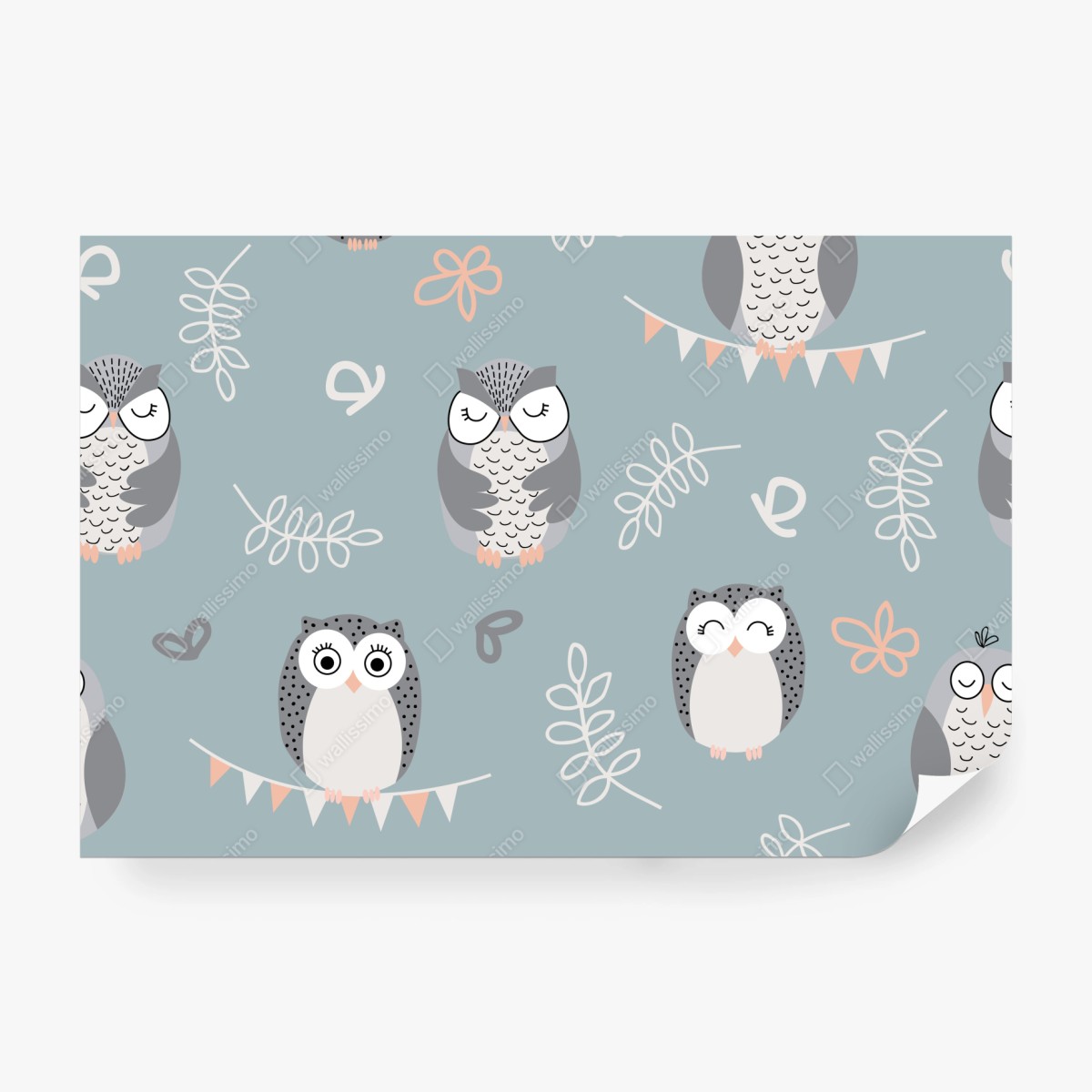 Fototapeta urokliwy wzór z sowami do pokoju dziecięcego – Wallissimo® Fototapeta urokliwy wzór z sowami do pokoju dziecięcego – Wallissimo®