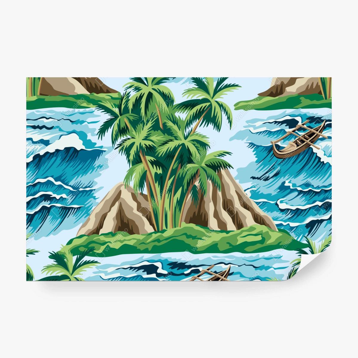 Fototapeta tropikalna wyspa i fale – Wallissimo® Fototapeta tropikalna wyspa i fale – Wallissimo®