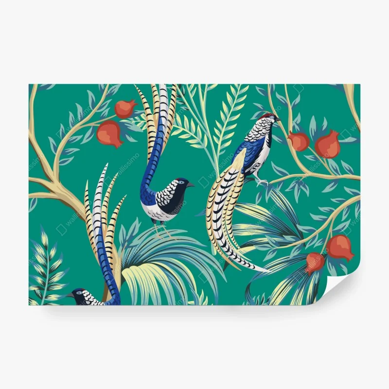 Fototapeta rysunek wielorybów i morskich fal – Wallissimo®