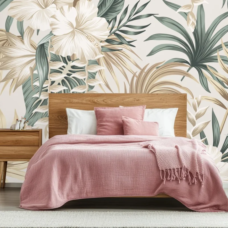 Fototapeta delikatny tropikalny motyw hibiskusa – Wallissimo® Fototapeta delikatny tropikalny motyw hibiskusa – Wallissimo®