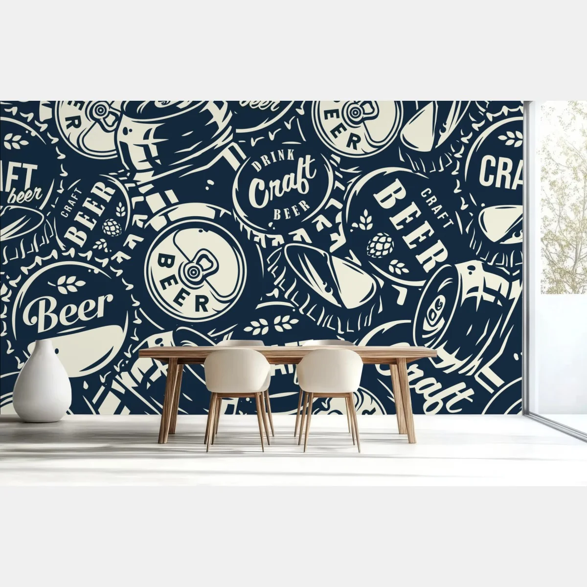 Fototapeta wzór kapsli piwa rzemieślniczego – Wallissimo®