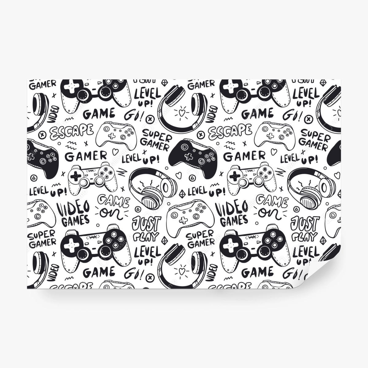 Fototapeta wzór gier wideo z kontrolerami – Wallissimo® Fototapeta wzór gier wideo z kontrolerami – Wallissimo®