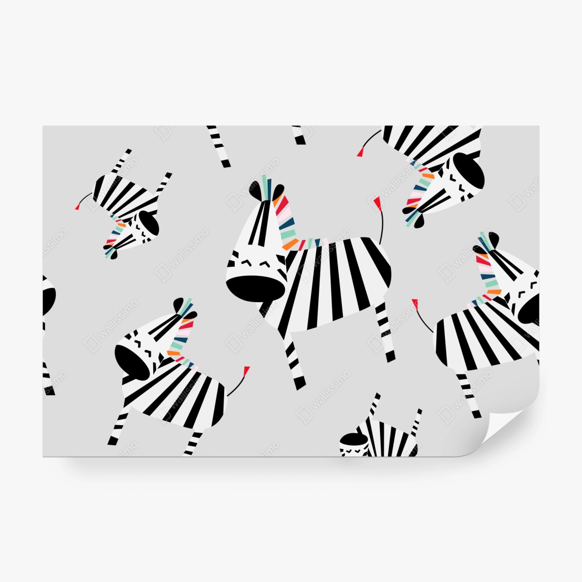 Fototapeta zabawny wzór z zebrami – Wallissimo® Fototapeta zabawny wzór z zebrami – Wallissimo®