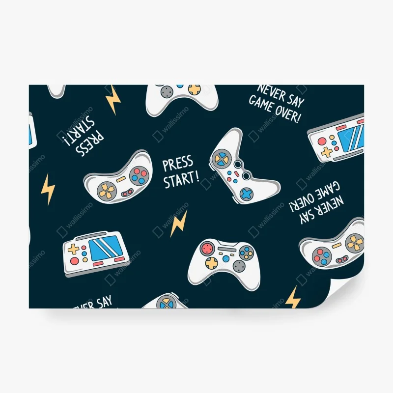 Fototapeta złoty wzór liści - bezszwowy motyw – Wallissimo®