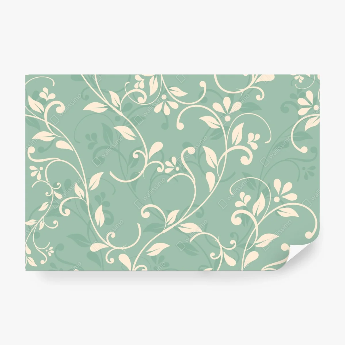 Fototapeta miętowy kwiatowy wzór w stylu vintage – Wallissimo® Fototapeta miętowy kwiatowy wzór w stylu vintage – Wallissimo®