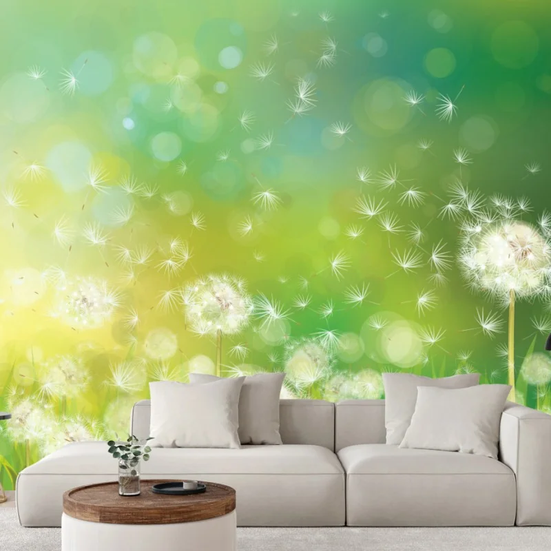 Fototapeta wiosenna łąka dmuchawców – Wallissimo® Fototapeta wiosenna łąka dmuchawców – Wallissimo®