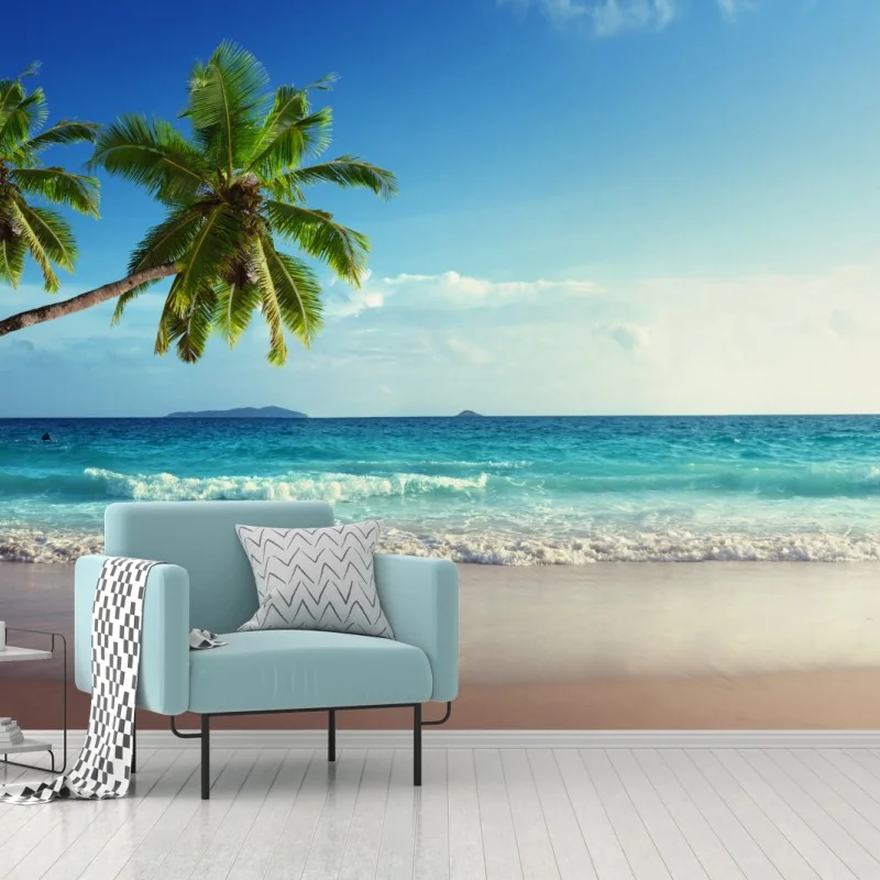 Fototapeta tropikalna plaża na Karaibach o zachodzie słońca – Wallissimo® Fototapeta tropikalna plaża na Karaibach o zachodzie słońca – Wallissimo®