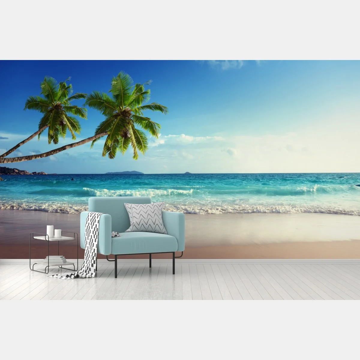 Fototapeta tropikalna plaża na Karaibach o zachodzie słońca – Wallissimo® Fototapeta tropikalna plaża na Karaibach o zachodzie słońca – Wallissimo®