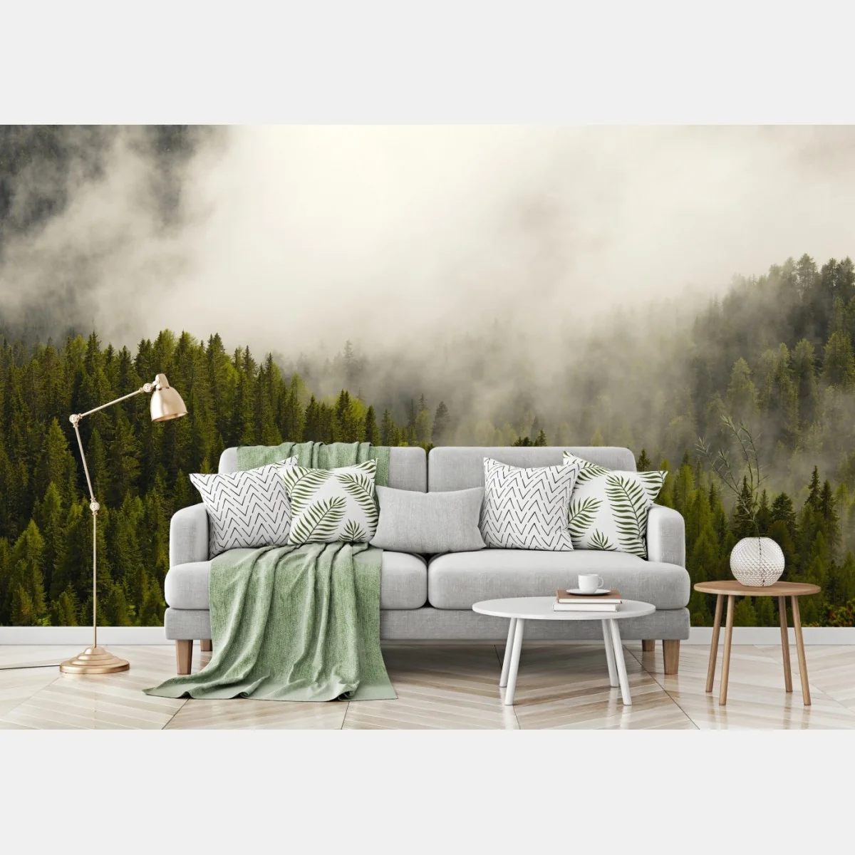 Fototapeta mglisty las iglasty – Wallissimo® Fototapeta mglisty las iglasty – Wallissimo®