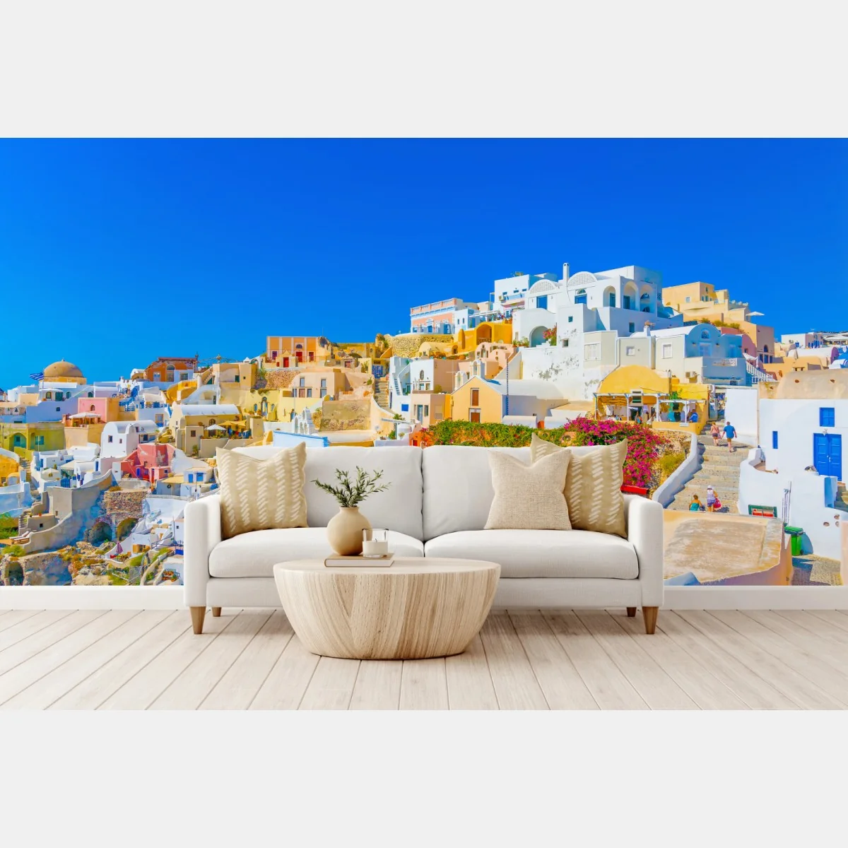 Fototapeta słoneczna wioska Oia, Santorini – Wallissimo® Fototapeta słoneczna wioska Oia, Santorini – Wallissimo®