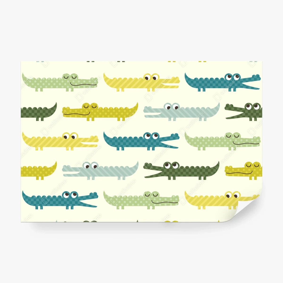 Fototapeta wesoły wzór krokodyli do pokoju dziecięcego – Wallissimo®