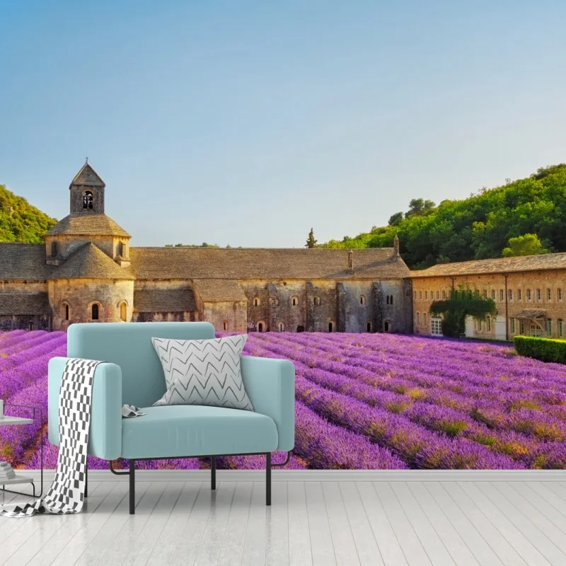 Fototapeta pola lawendy przy Opactwie Sénanque, Prowansja – Wallissimo® Fototapeta pola lawendy przy Opactwie Sénanque, Prowansja – Wallissimo®