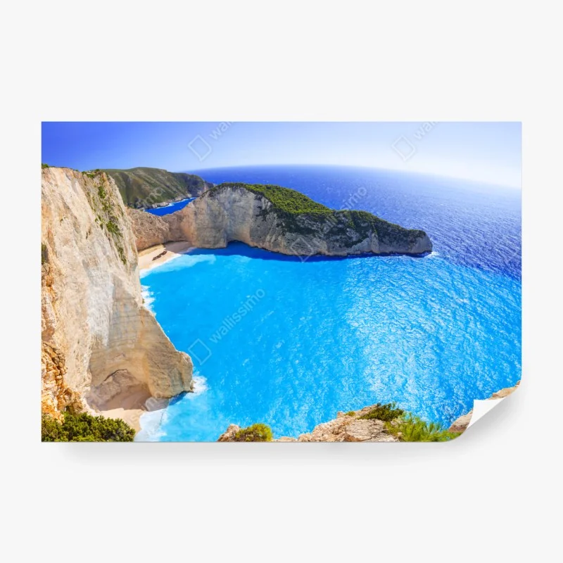 Fototapeta intensywna turkusowa akwarela z akcentem limonkowym – Wallissimo®