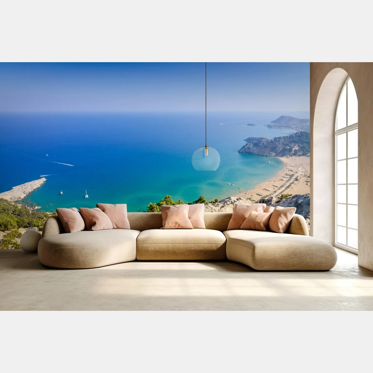 Fototapeta słoneczna turkusowa zatoka – Wallissimo® Fototapeta słoneczna turkusowa zatoka – Wallissimo®