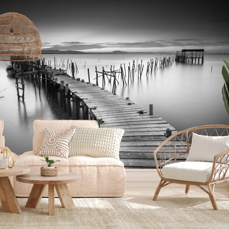 Fototapeta spokojne drewniane molo o zmierzchu – Wallissimo® Fototapeta spokojne drewniane molo o zmierzchu – Wallissimo®