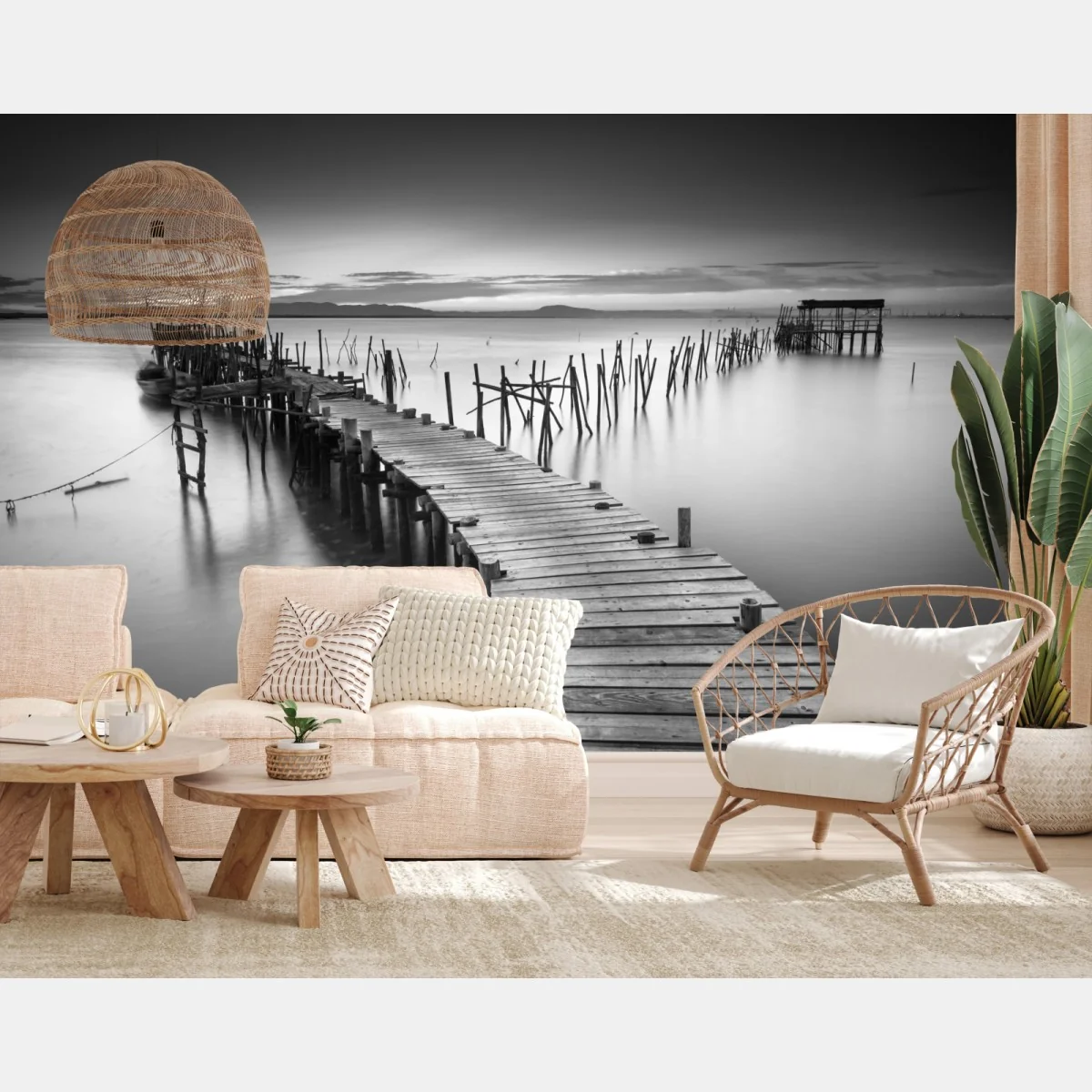 Fototapeta spokojne drewniane molo o zmierzchu – Wallissimo® Fototapeta spokojne drewniane molo o zmierzchu – Wallissimo®