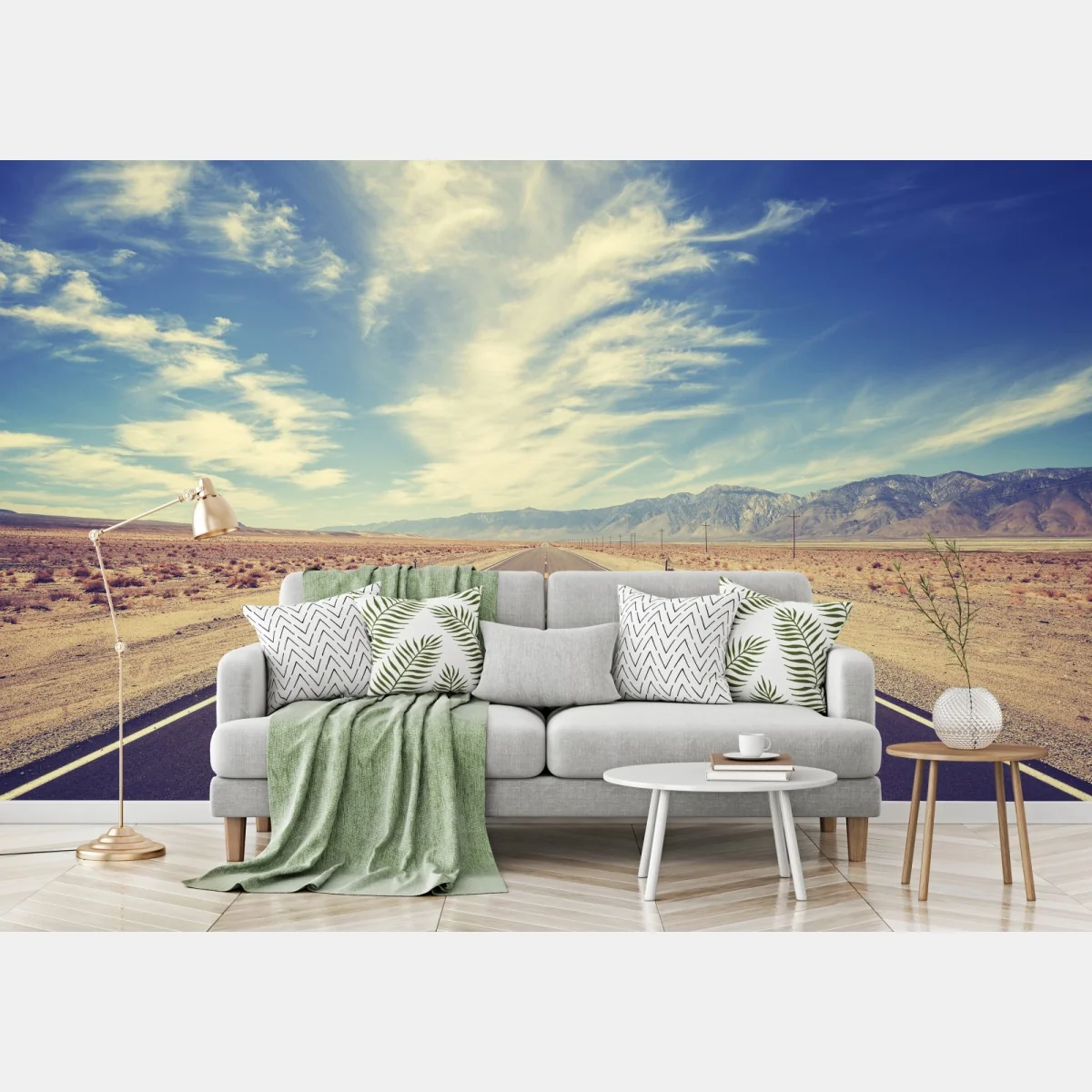 Fototapeta vintage wiejska droga pod rozległym niebem – Wallissimo® Fototapeta vintage wiejska droga pod rozległym niebem – Wallissimo®