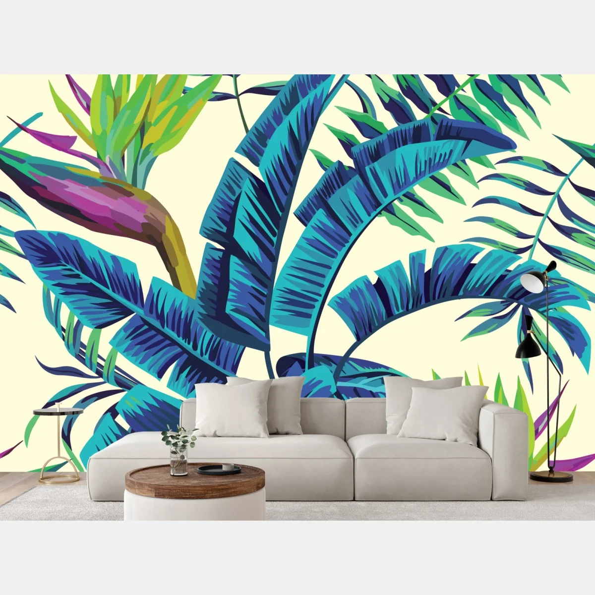 Fototapeta tropikalne turkusowe liście – Wallissimo® Fototapeta tropikalne turkusowe liście – Wallissimo®