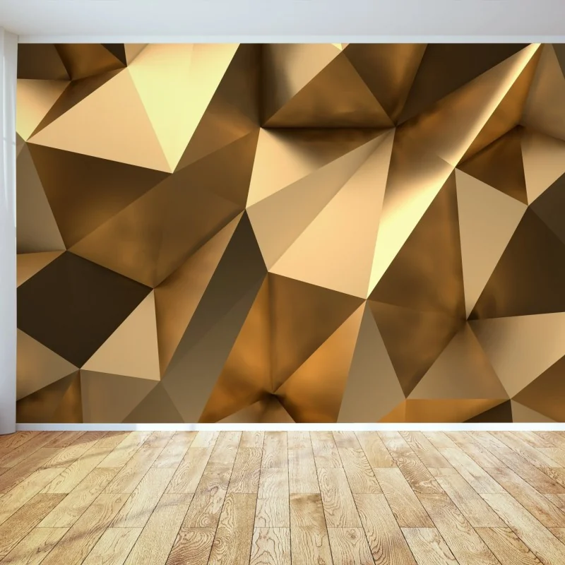 Fototapeta złote geometryczne fasety – Wallissimo® Fototapeta złote geometryczne fasety – Wallissimo®