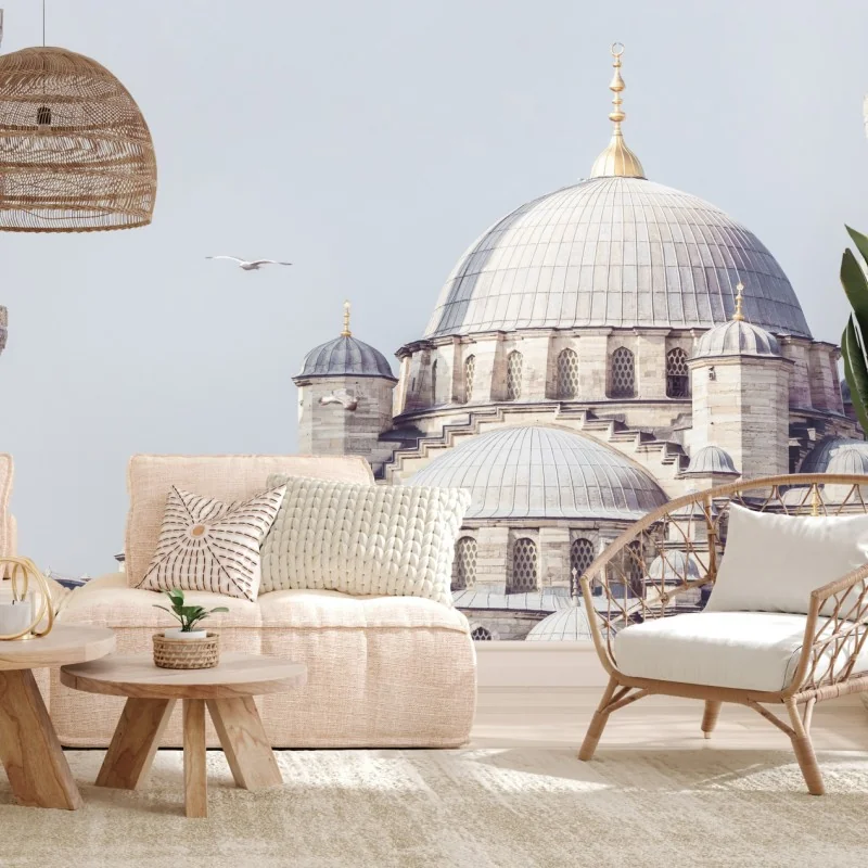 Fototapeta Stambuł kopuły meczetu w delikatnym świetle – Wallissimo® Fototapeta Stambuł kopuły meczetu w delikatnym świetle – Wallissimo®