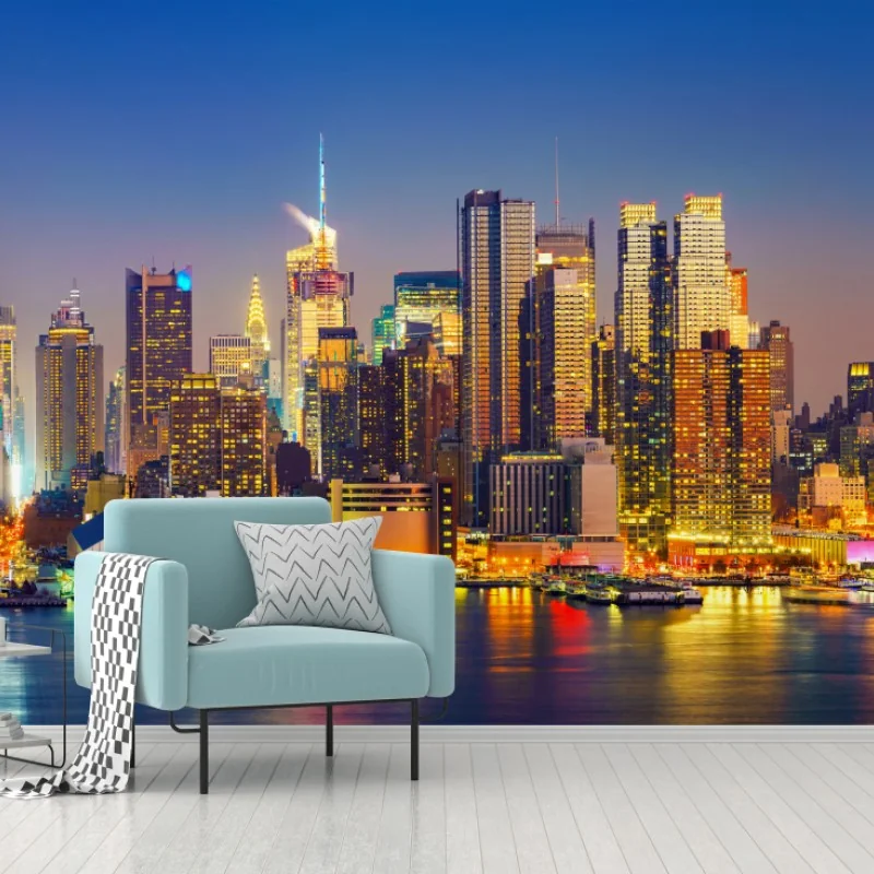 Fototapeta panorama Manhattanu o zmierzchu – Wallissimo® Fototapeta panorama Manhattanu o zmierzchu – Wallissimo®