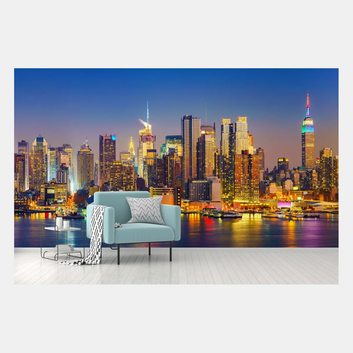 Fototapeta panorama Manhattanu o zmierzchu – Wallissimo® Fototapeta panorama Manhattanu o zmierzchu – Wallissimo®