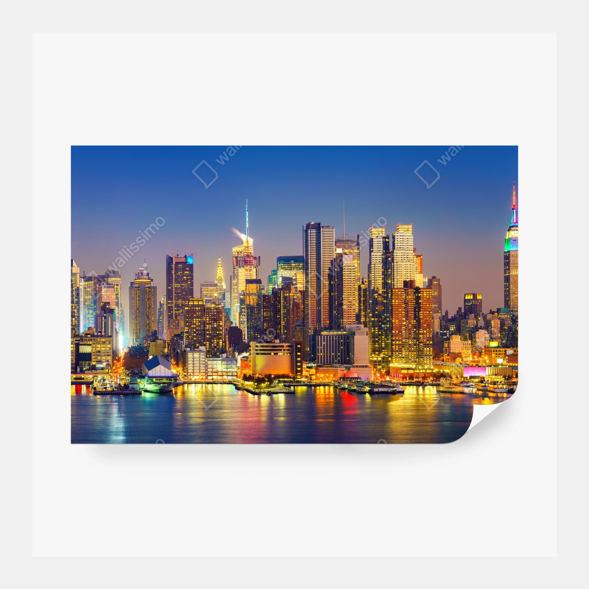 Fototapeta panorama Manhattanu o zmierzchu – Wallissimo® Fototapeta panorama Manhattanu o zmierzchu – Wallissimo®