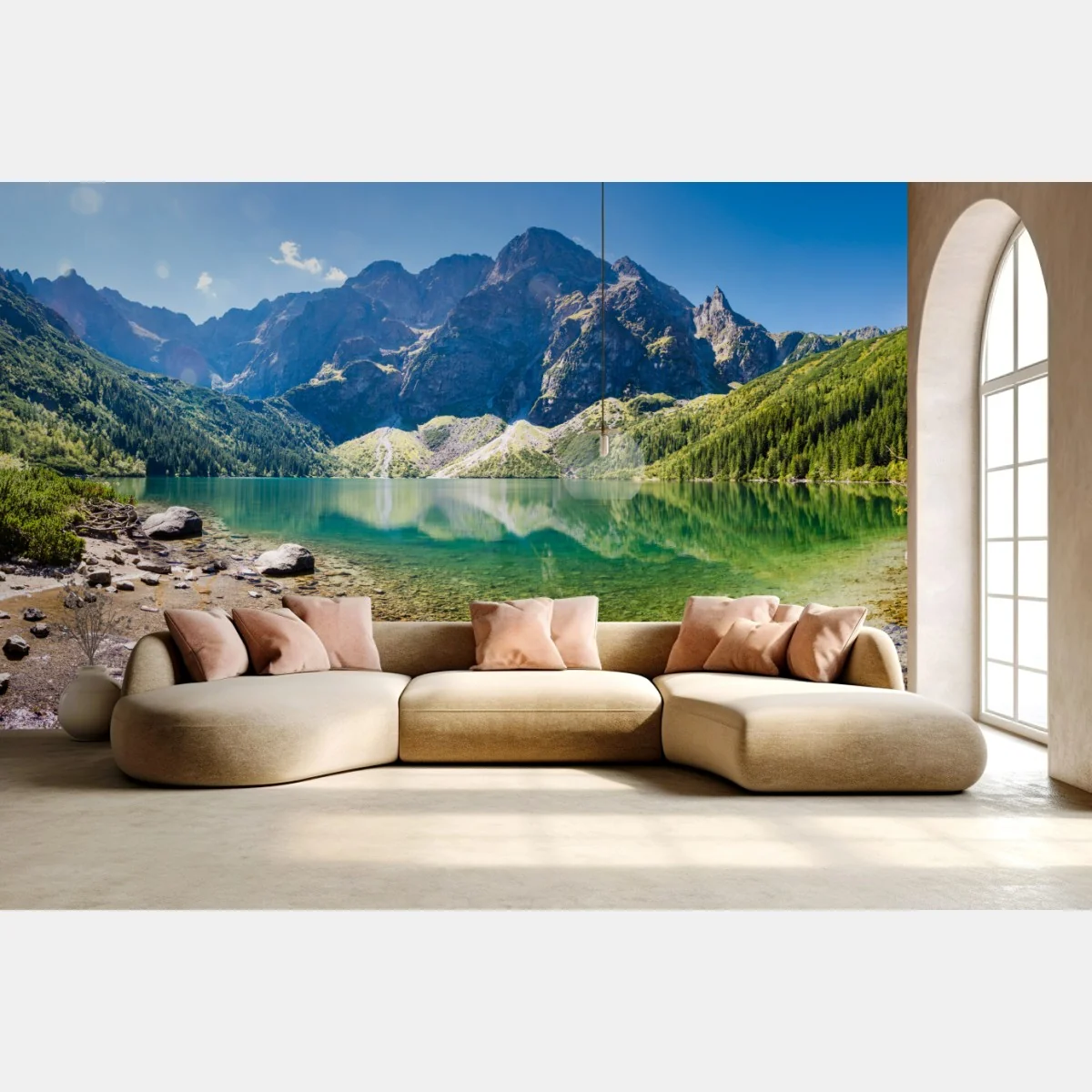 Fototapeta spokojne alpejskie jezioro – Wallissimo® Fototapeta spokojne alpejskie jezioro – Wallissimo®