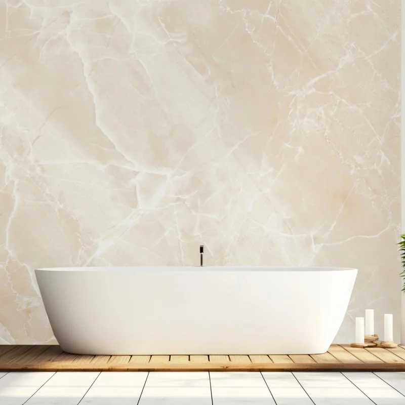 Fototapeta beżowa tekstura marmuru z białymi żyłami – Wallissimo® Fototapeta beżowa tekstura marmuru z białymi żyłami – Wallissimo®