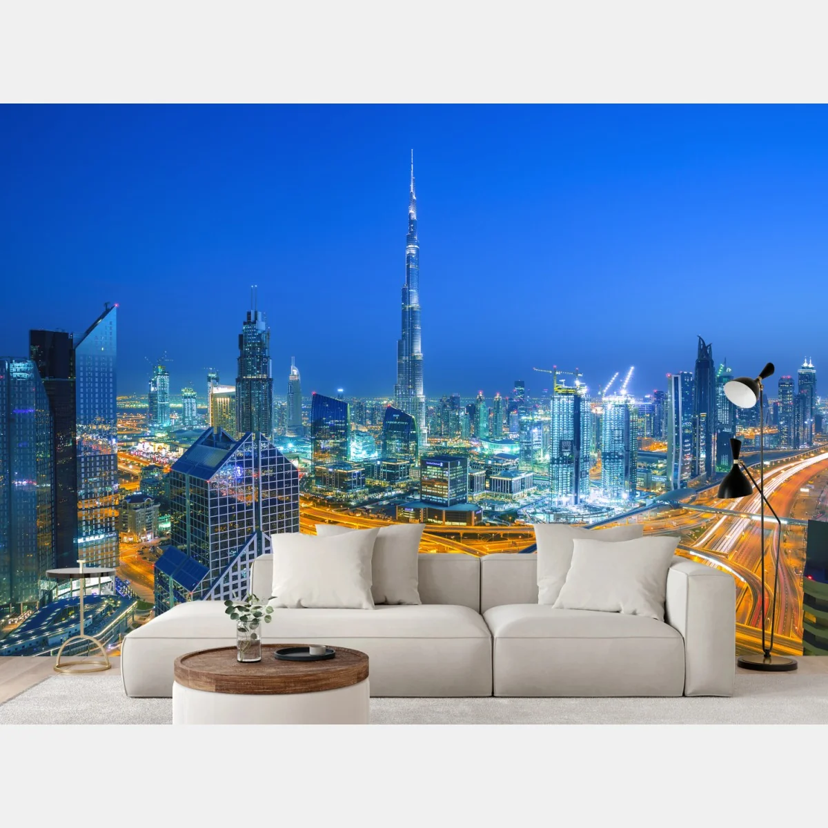 Fototapeta panorama Dubaju o zmierzchu – Wallissimo® Fototapeta panorama Dubaju o zmierzchu – Wallissimo®