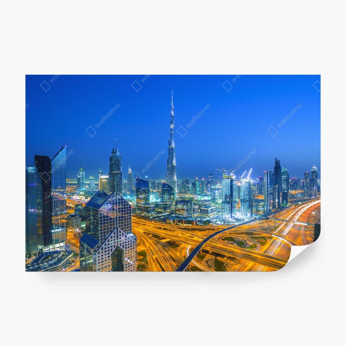 Fototapeta panorama Dubaju o zmierzchu – Wallissimo® Fototapeta panorama Dubaju o zmierzchu – Wallissimo®