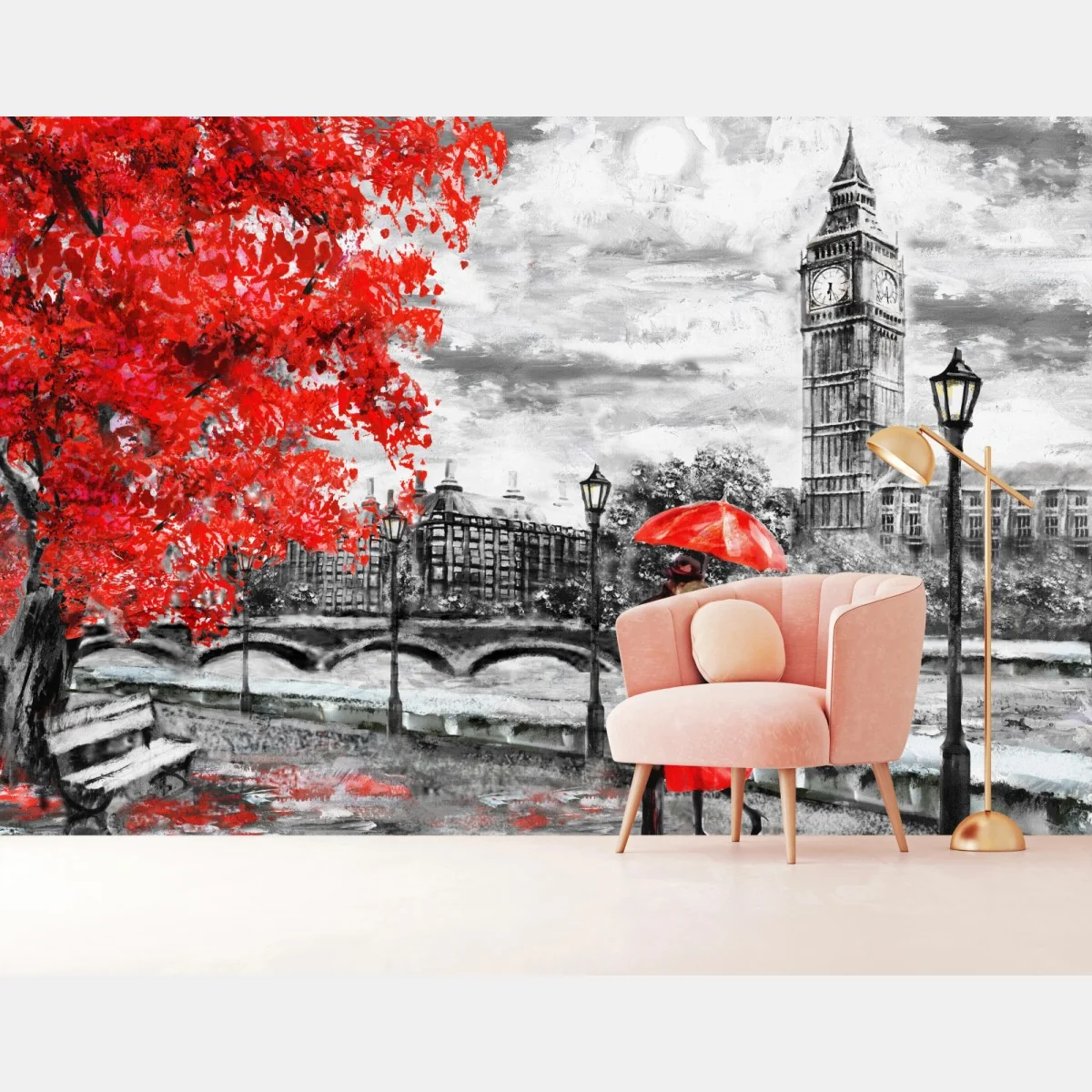 Fototapeta romantyczny deszczowy wieczór w Londynie – Wallissimo®