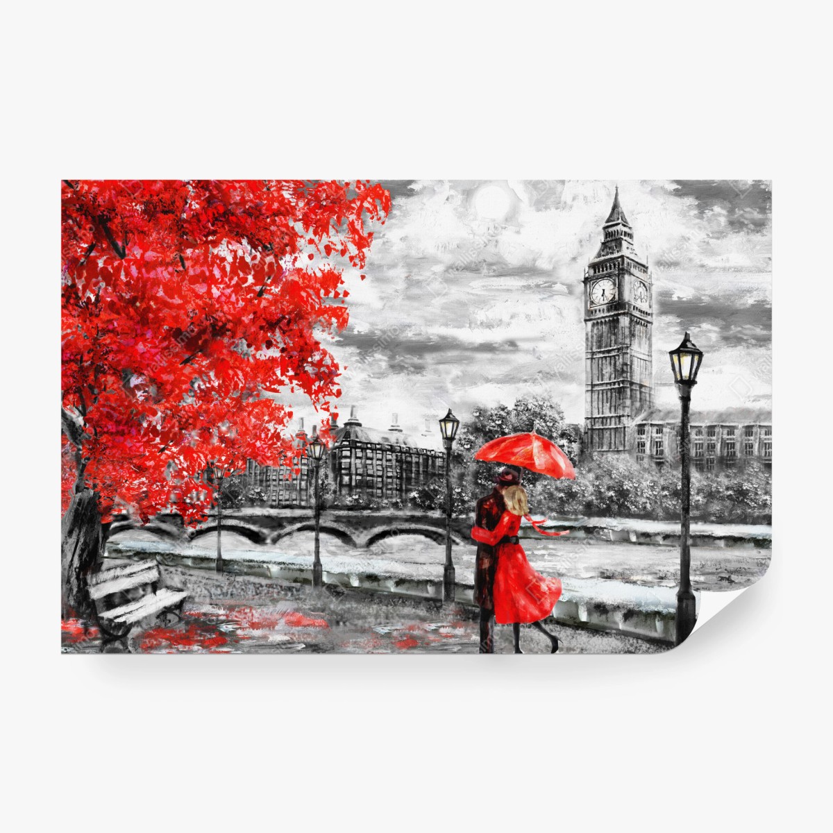 Fototapeta romantyczny deszczowy wieczór w Londynie – Wallissimo®