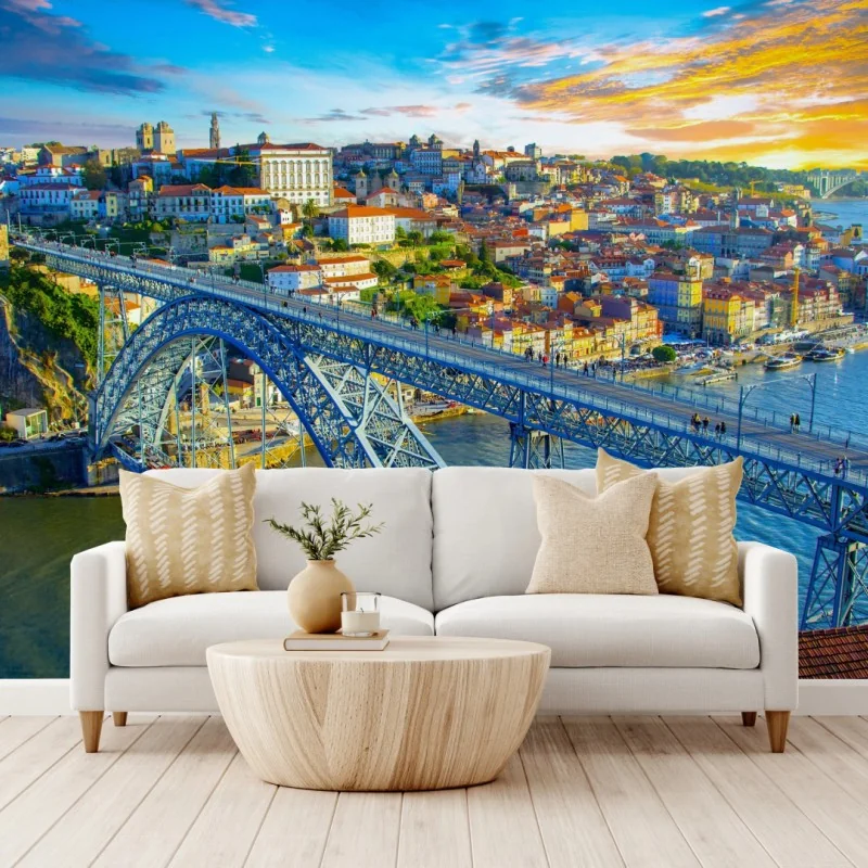 Fototapeta słoneczna panorama Porto z mostem – Wallissimo® Fototapeta słoneczna panorama Porto z mostem – Wallissimo®