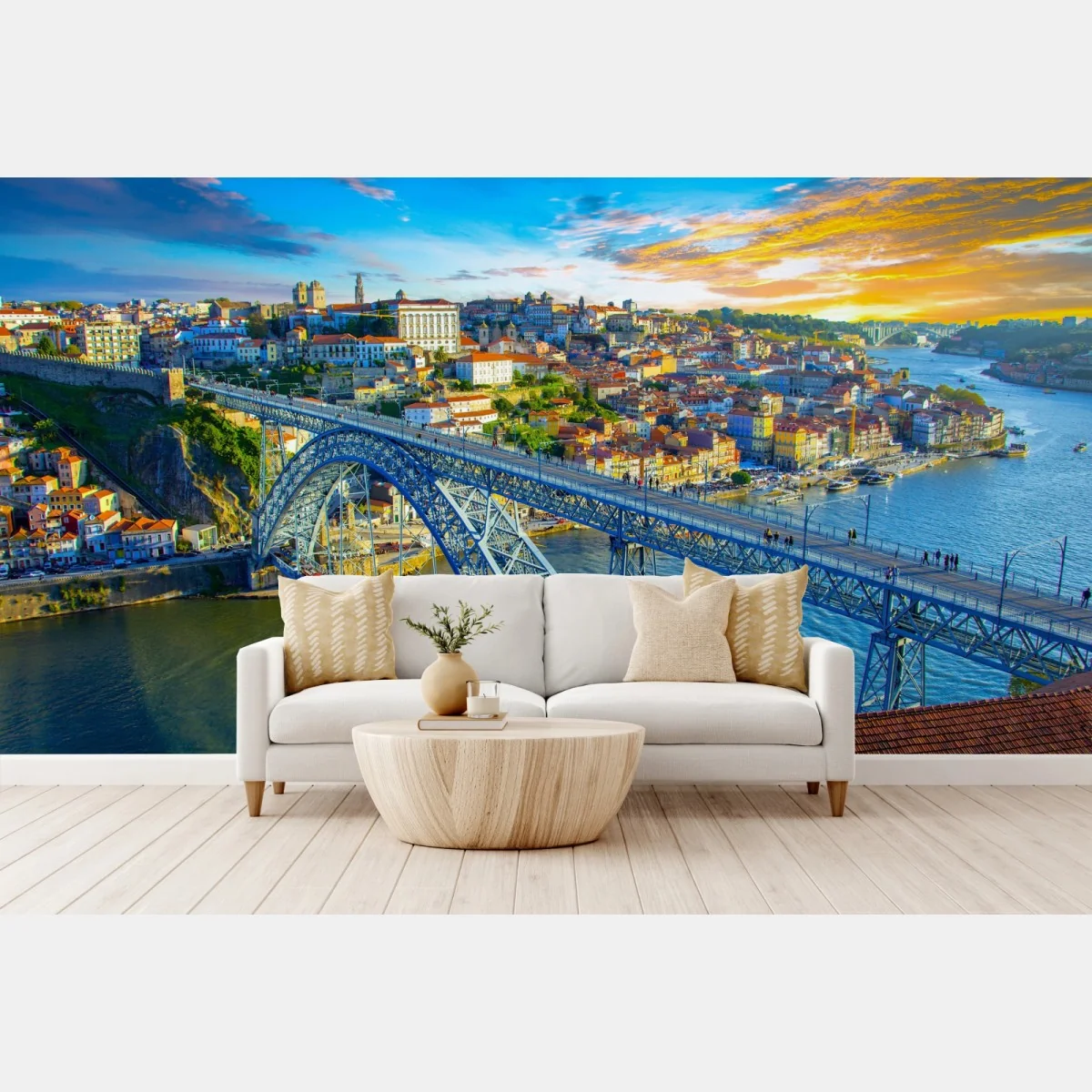 Fototapeta słoneczna panorama Porto z mostem – Wallissimo® Fototapeta słoneczna panorama Porto z mostem – Wallissimo®