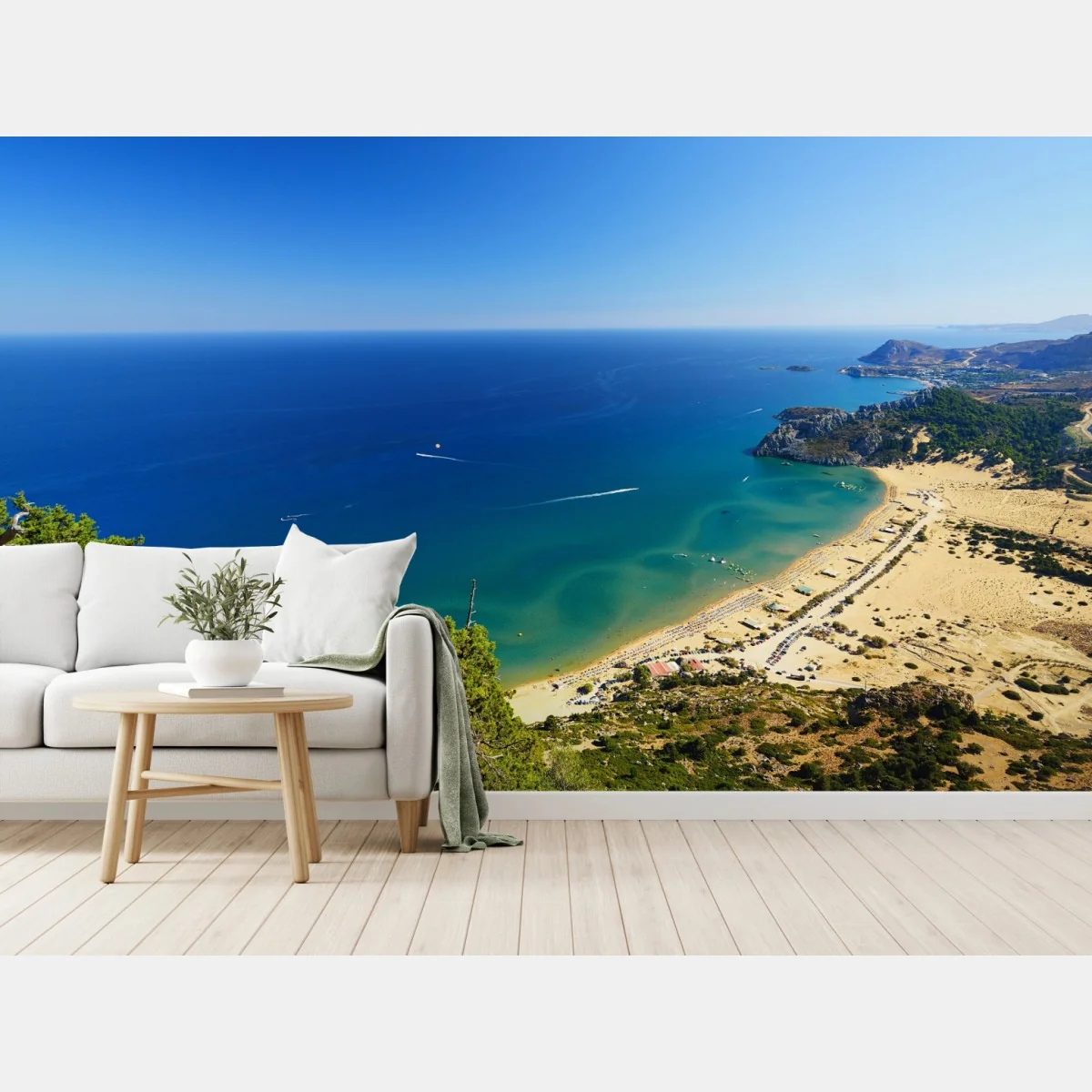 Fototapeta spokojna turkusowa panorama wybrzeża – Wallissimo® Fototapeta spokojna turkusowa panorama wybrzeża – Wallissimo®