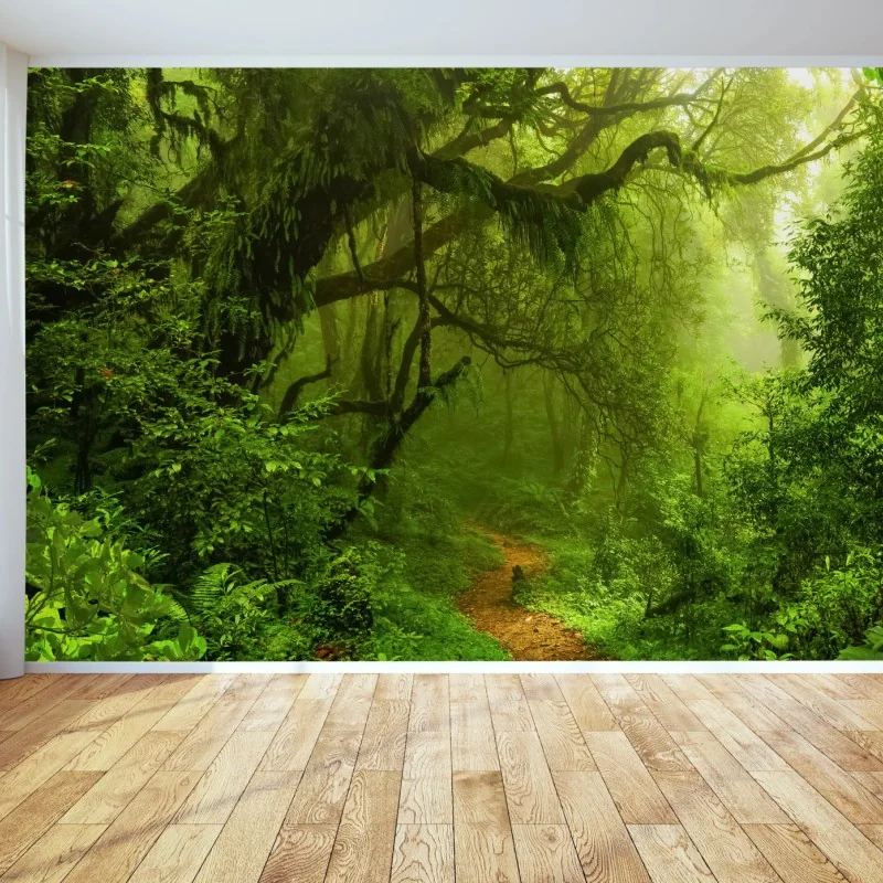 Fototapeta bujna zielona leśna ścieżka – Wallissimo® Fototapeta bujna zielona leśna ścieżka – Wallissimo®