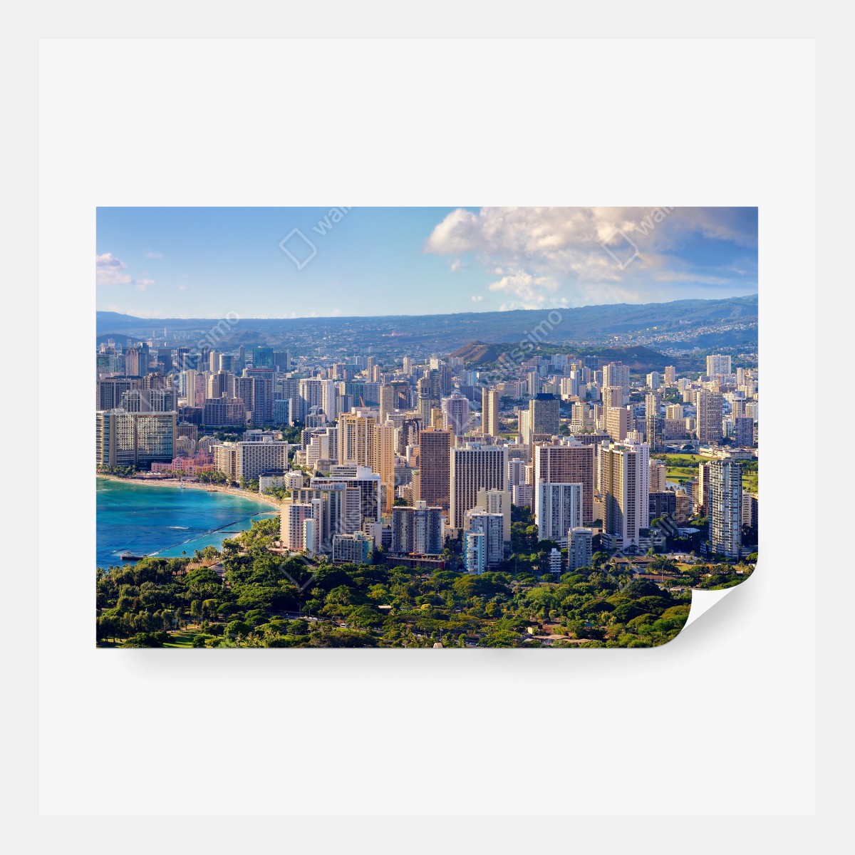 Fototapeta panoramiczny widok na nadmorskie miasto – Wallissimo® Fototapeta panoramiczny widok na nadmorskie miasto – Wallissimo®