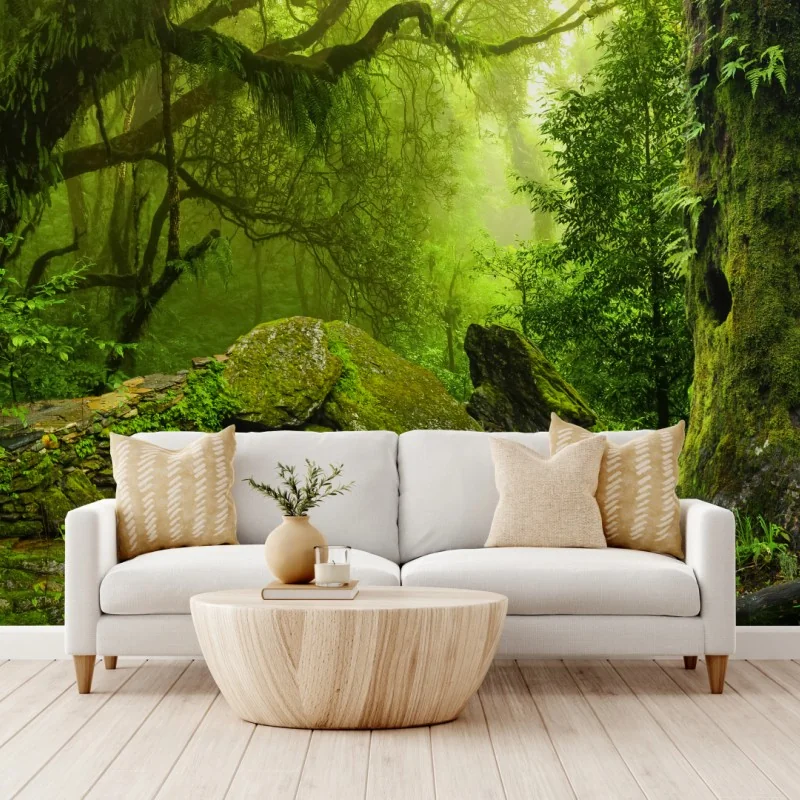 Fototapeta leśny strumień porośnięty mchem – Wallissimo® Fototapeta leśny strumień porośnięty mchem – Wallissimo®