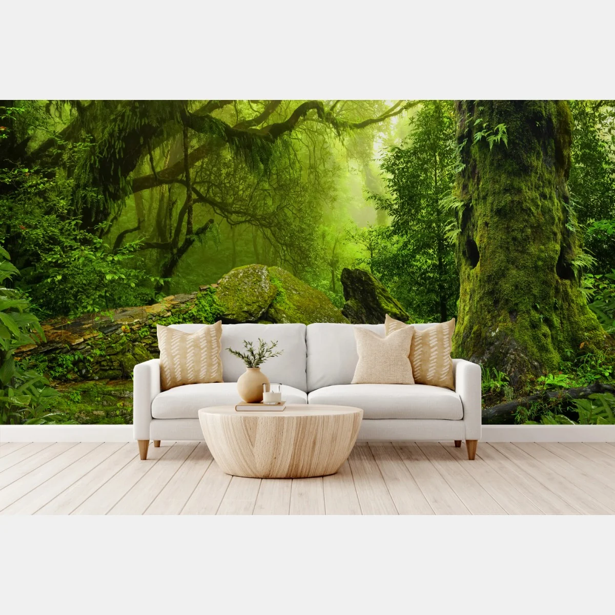 Fototapeta leśny strumień porośnięty mchem – Wallissimo® Fototapeta leśny strumień porośnięty mchem – Wallissimo®