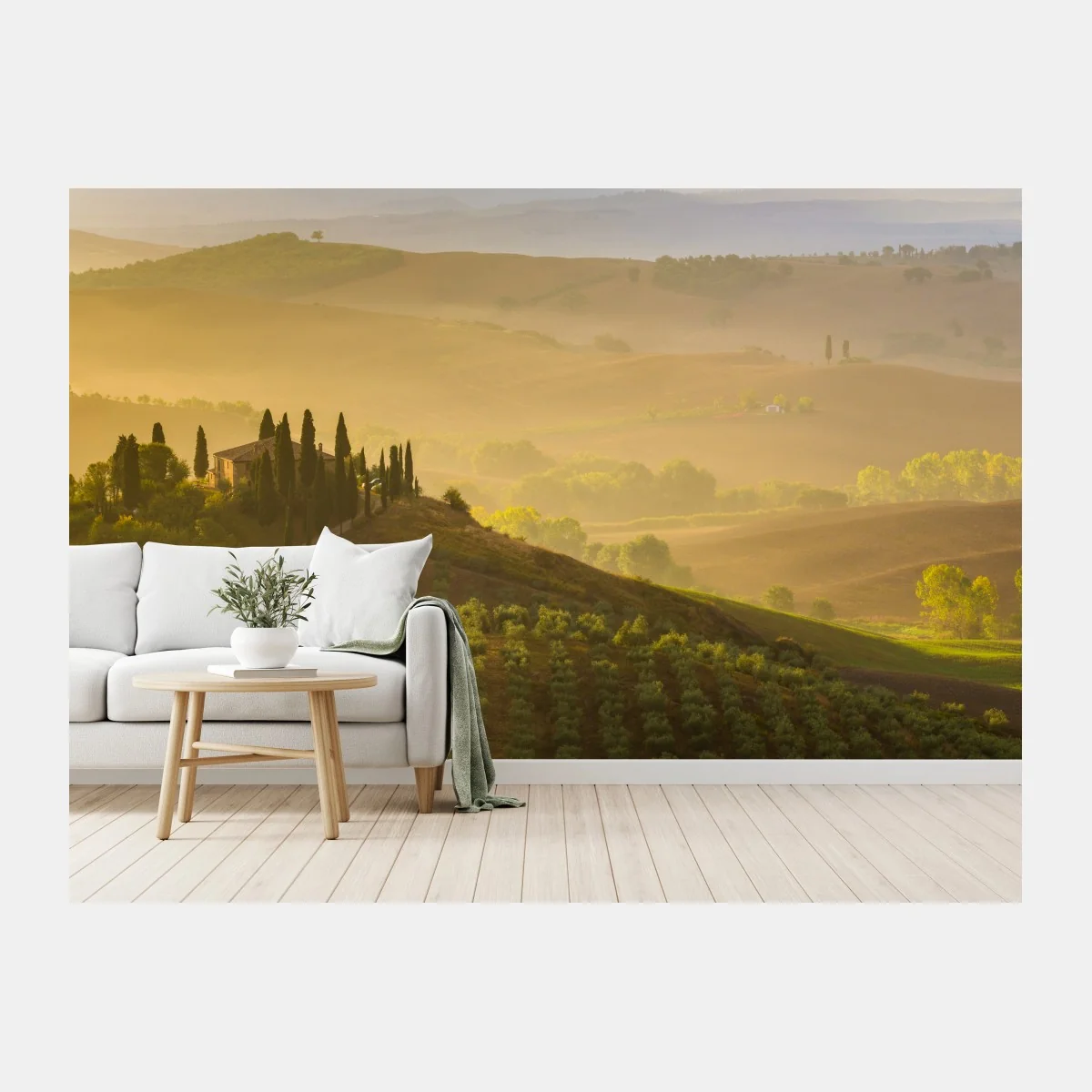 Fototapeta mglisty poranek nad Val d'Orcia – Wallissimo® Fototapeta mglisty poranek nad Val d'Orcia – Wallissimo®