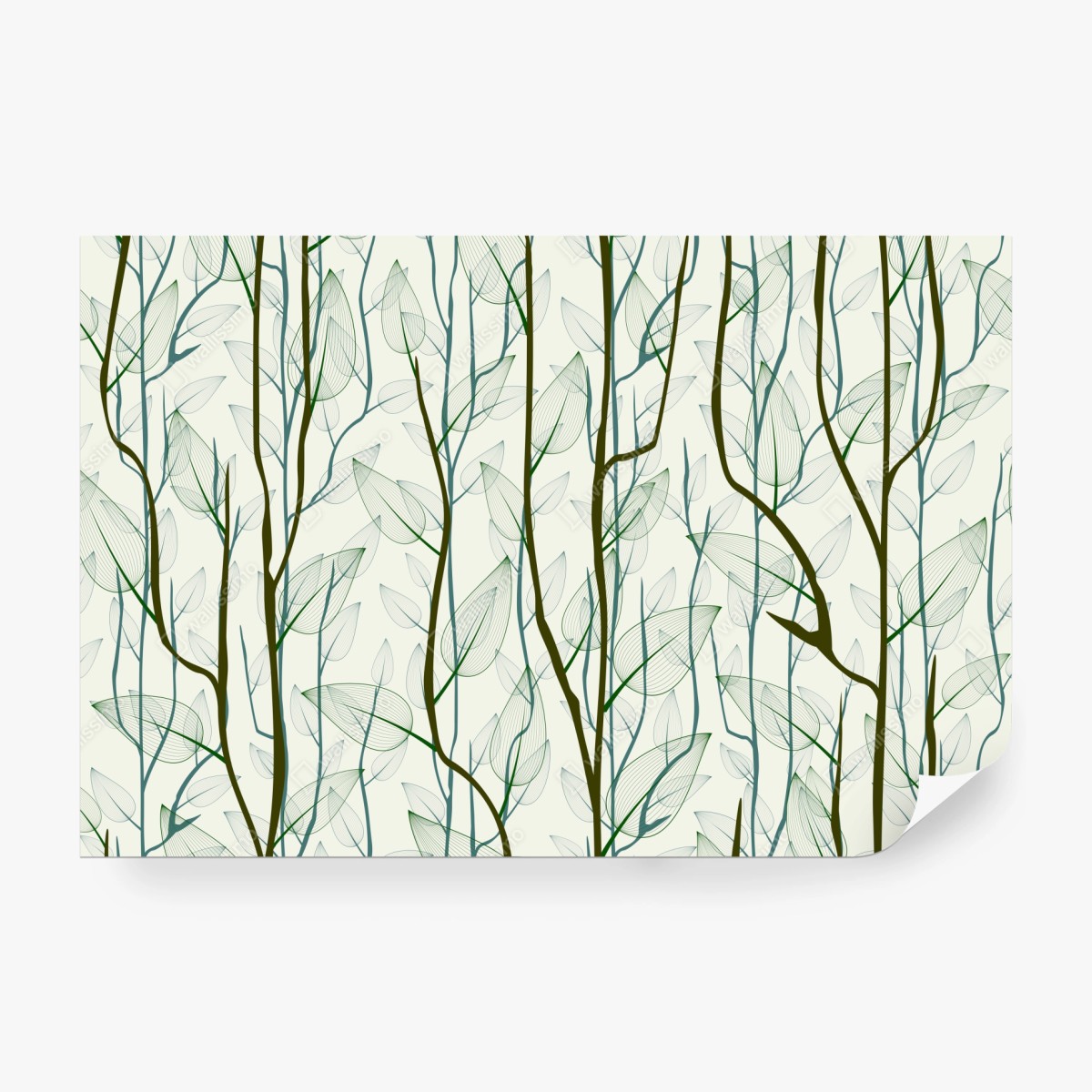 Fototapeta delikatny wzór liści i gałęzi – Wallissimo® Fototapeta delikatny wzór liści i gałęzi – Wallissimo®