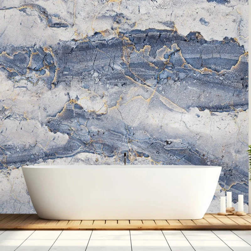 Fototapeta niebieski marmur ze złotymi żyłami – Wallissimo® Fototapeta niebieski marmur ze złotymi żyłami – Wallissimo®