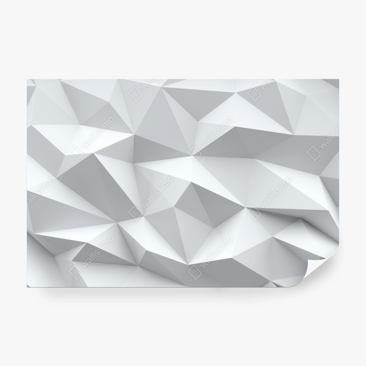 Fototapeta biały trójwymiarowy geometryczny wzór low-poly – Wallissimo®