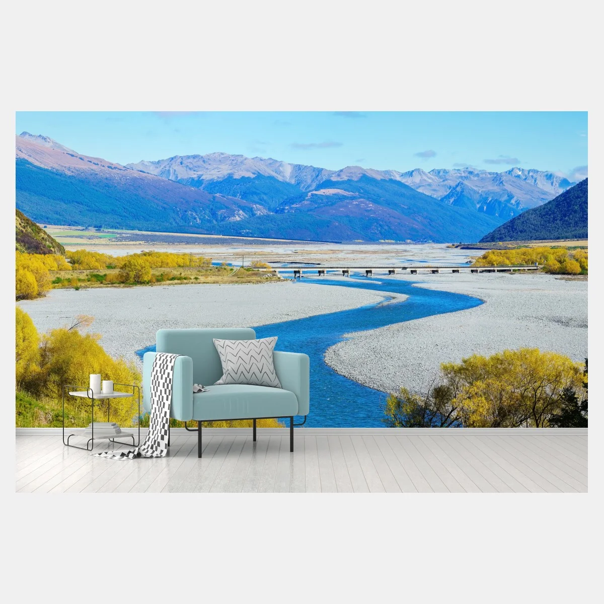 Fototapeta jesienny zakręt rzeki w Arthur's Pass National Park, South Island, New Zealand – Wallissimo® Fototapeta jesienny zakręt rzeki w Arthur's Pass National Park, South Island, New Zealand – Wallissimo®