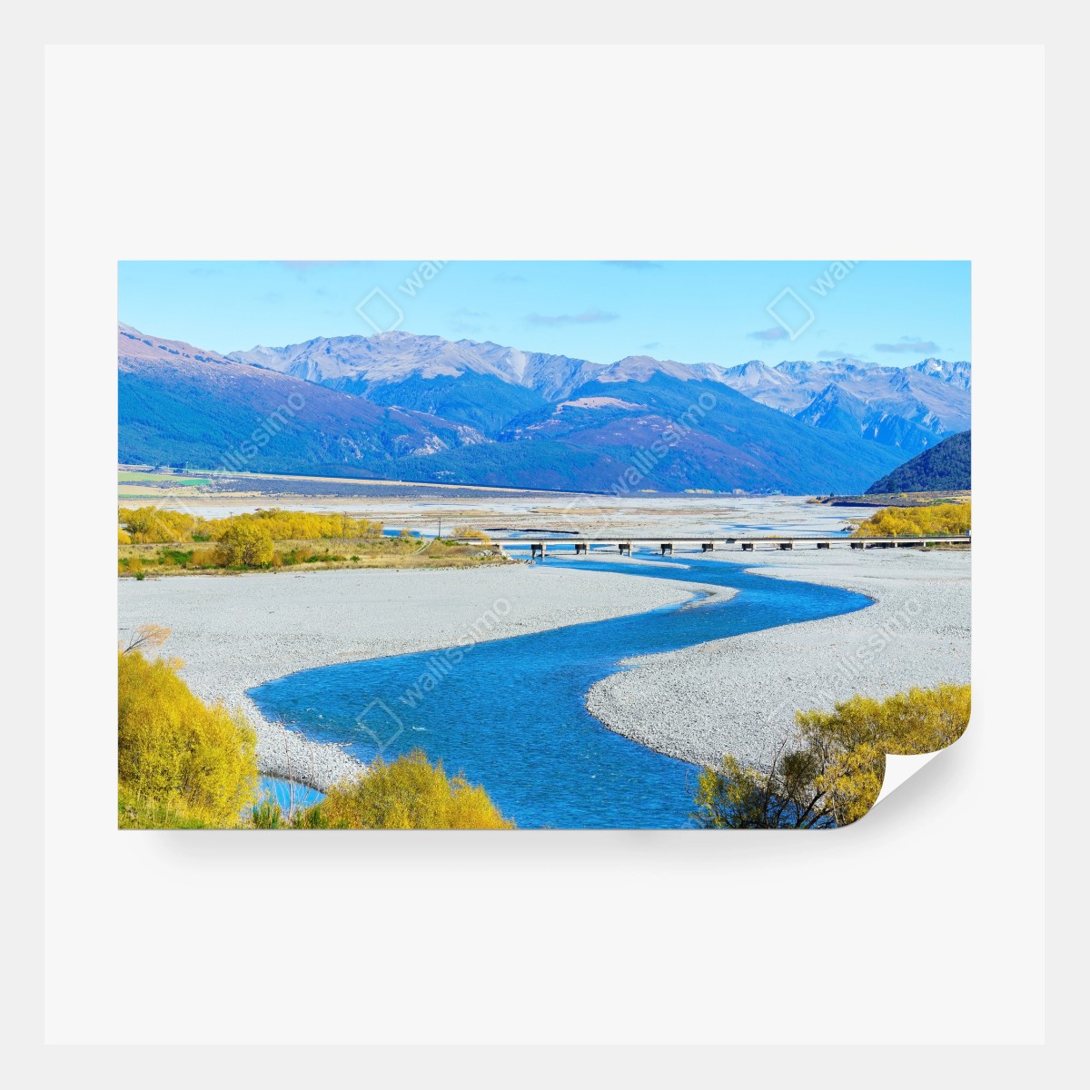 Fototapeta jesienny zakręt rzeki w Arthur's Pass National Park, South Island, New Zealand – Wallissimo® Fototapeta jesienny zakręt rzeki w Arthur's Pass National Park, South Island, New Zealand – Wallissimo®